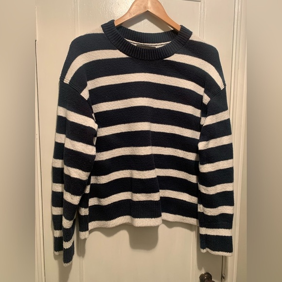 Banana Republic Sweaters - Banana Republic Striped Navy and White Sweater Nautical Cotton Blend XL